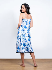 Gigi - Midi Gown in Blue Floral Multi 2
