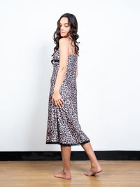 Gigi - Midi Gown in Brown Leopard Multi 2