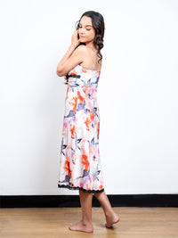 Gigi - Midi Gown in Orange Floral Multi 2