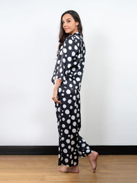 Isobelle - 3/4th SLV Classic LPJ Set in Black & White Polka 2