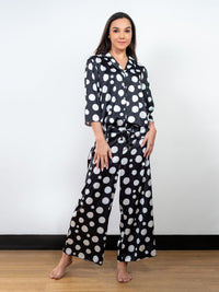 Isobelle - 3/4th SLV Classic LPJ Set in Black & White Polka 4