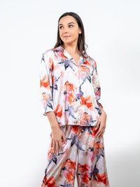 Isobelle - 3/4th SLV Classic LPJ Set in Orange Floral Multi 3