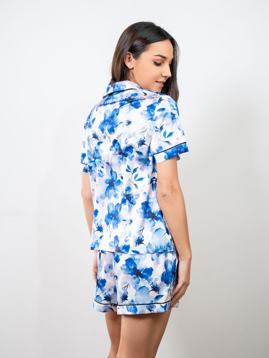 Lyanna - S/S Classic SPJ Set in Blue Floral Multi 2