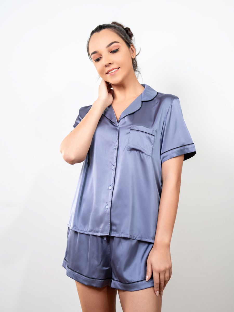 Lyanna - S/S Classic SPJ Set in Smoky Blue 4