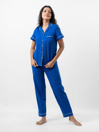 Lyla - Short Sleeve Classic LPJ Set with Eye Mask in Majestic Sapphire1