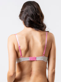 Monica - Wired & Padded Plunge Bra - 2PK in Pink Peony & Pale Aqua-04