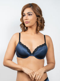 Bella - T Shirt Plunge Bra Single in Navy Polka-03