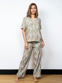 Ariella - Short Sleeve Classic LPJ in Golden Glow Paisley