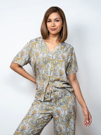 Ariella - Short Sleeve Classic LPJ in Golden Glow Paisley