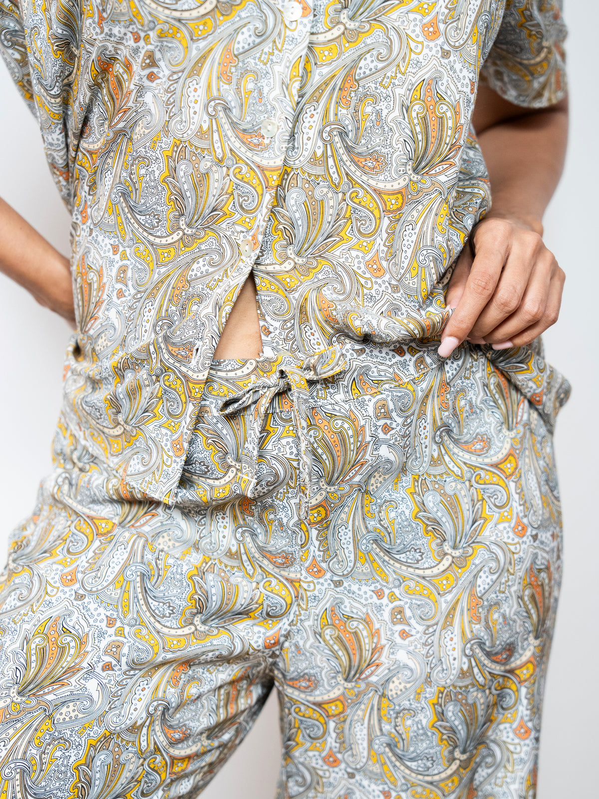 Ariella - Short Sleeve Classic LPJ in Golden Glow Paisley