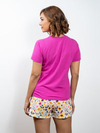 Alena - Graphic Crop Tee & Short in Magenta & Winter Floral-04