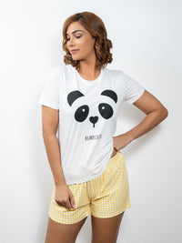 Alena - Graphic Crop Tee & Short in White & Yellow Check-03