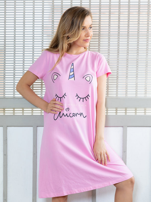 Maya - Sleep Shirt Graphic in Begonia Pink & Twilight Blue Combo - 2 Pack1