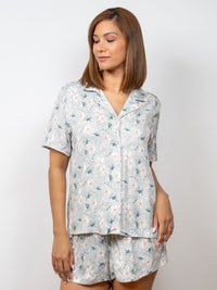 Valarie - Short Sleeve Classic SPJ Set in Misty Bloom