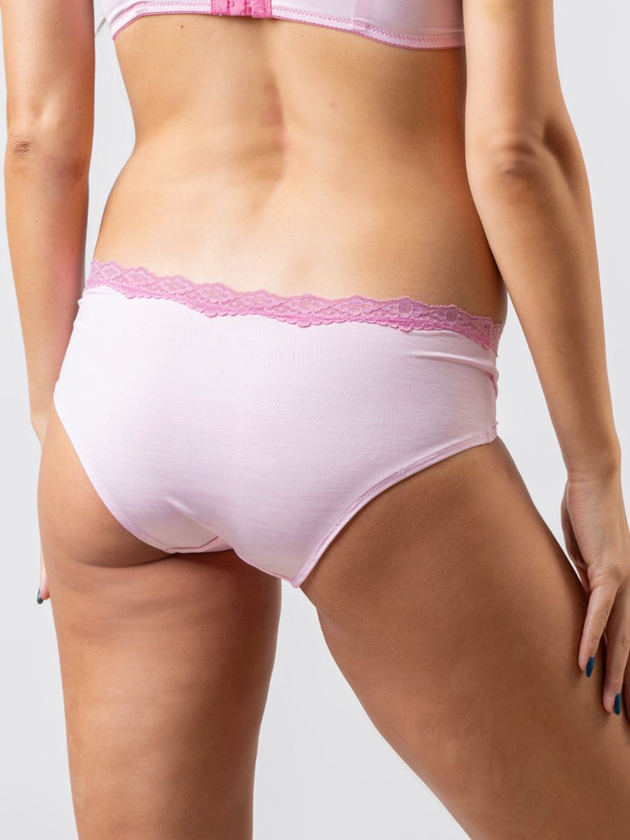 Jesse - Short with Lace Cotton Single in Pink Marl