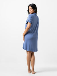 Ashanthi - Short Sleeve Classic Sleep Shirt in Marlin