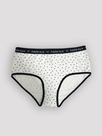 Dina AD Logo Full Brief in White Polka - from the Black, Scattered Dot, Mini Check & White Polka 4 Pack