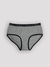 Dina AD Logo Full Brief in Grey Marl - from the Black, Grey Marl, Nude & Leopard Multi 4 Pack