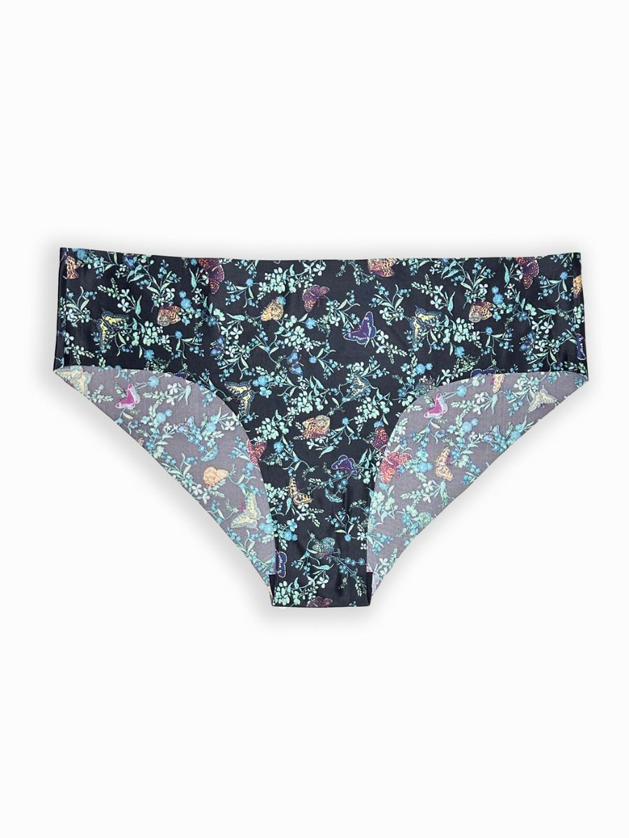 Zhuri - Seam Free High Cut Bikini Brief Soild Single Butterfly Multi