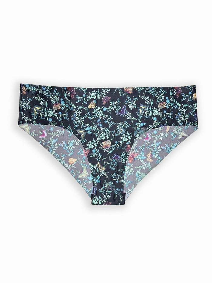 Zhuri - Seam Free High Cut Bikini Brief Soild Single Butterfly Multi