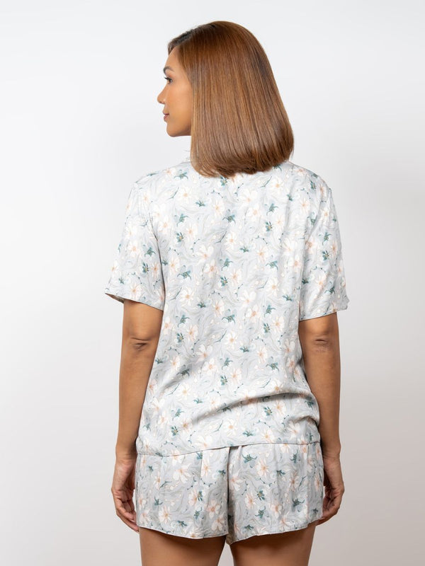 Valarie - Short Sleeve Classic SPJ Set in Misty Bloom