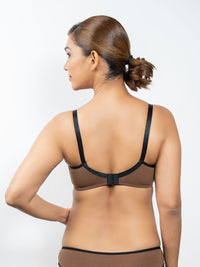 Chithra- Non Padded & Non Wired Control Bra - 3PK in Black, Fenugreek & Toffee