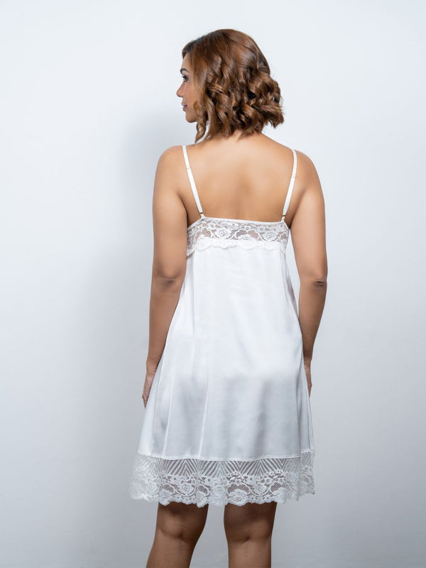 Emilia - Lace Cup Chemise in Bridal Blush