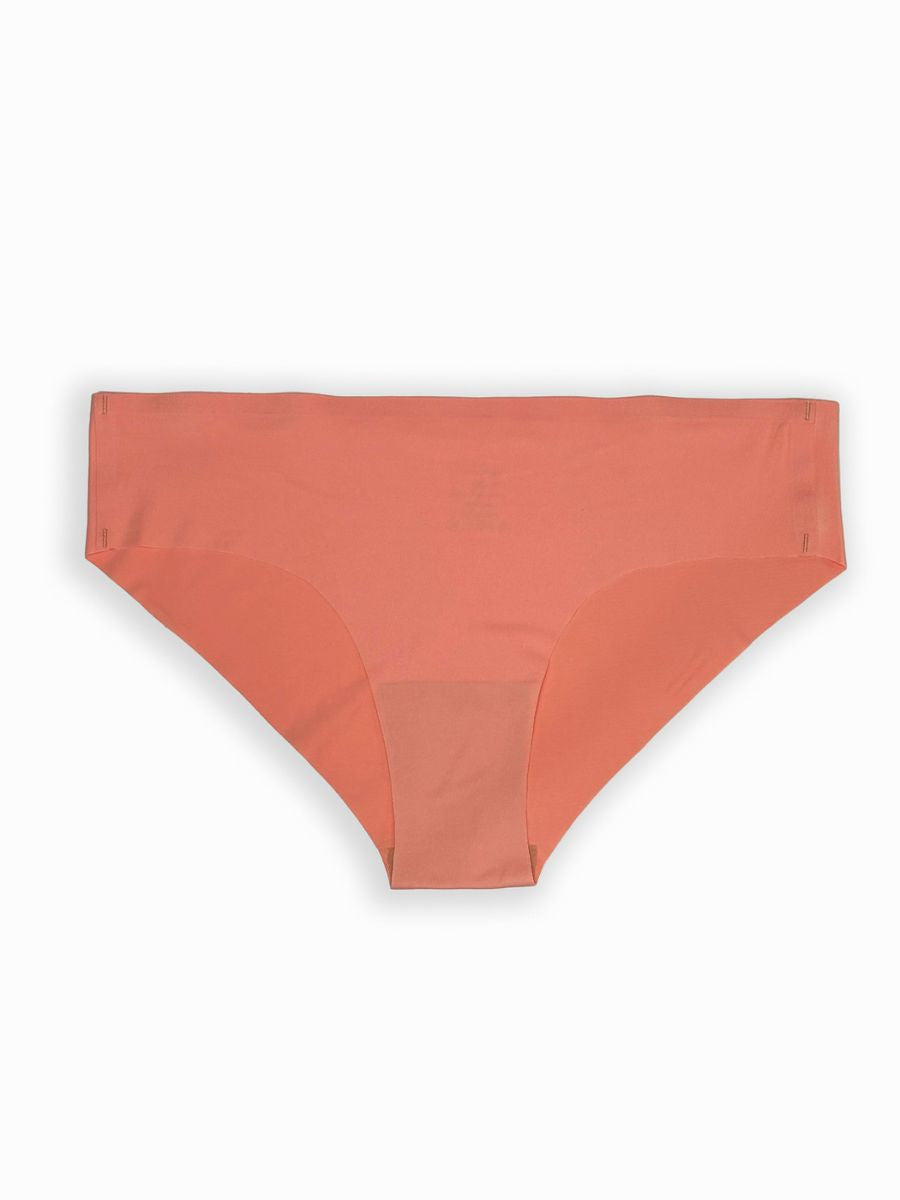 Zhuri - Seam Free High Cut Bikini Brief Soild Single Peach Pink