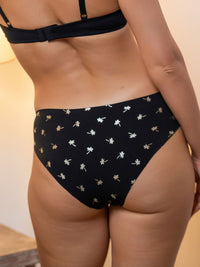 Zhuri - Seam Free High Cut Bikini Brief Soild Single Coconut Foil Palm