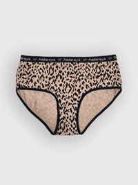 Dina AD Logo Full Brief in Leopard Multi - from the Black, Grey Marl, Nude & Leopard Multi 4 Pack