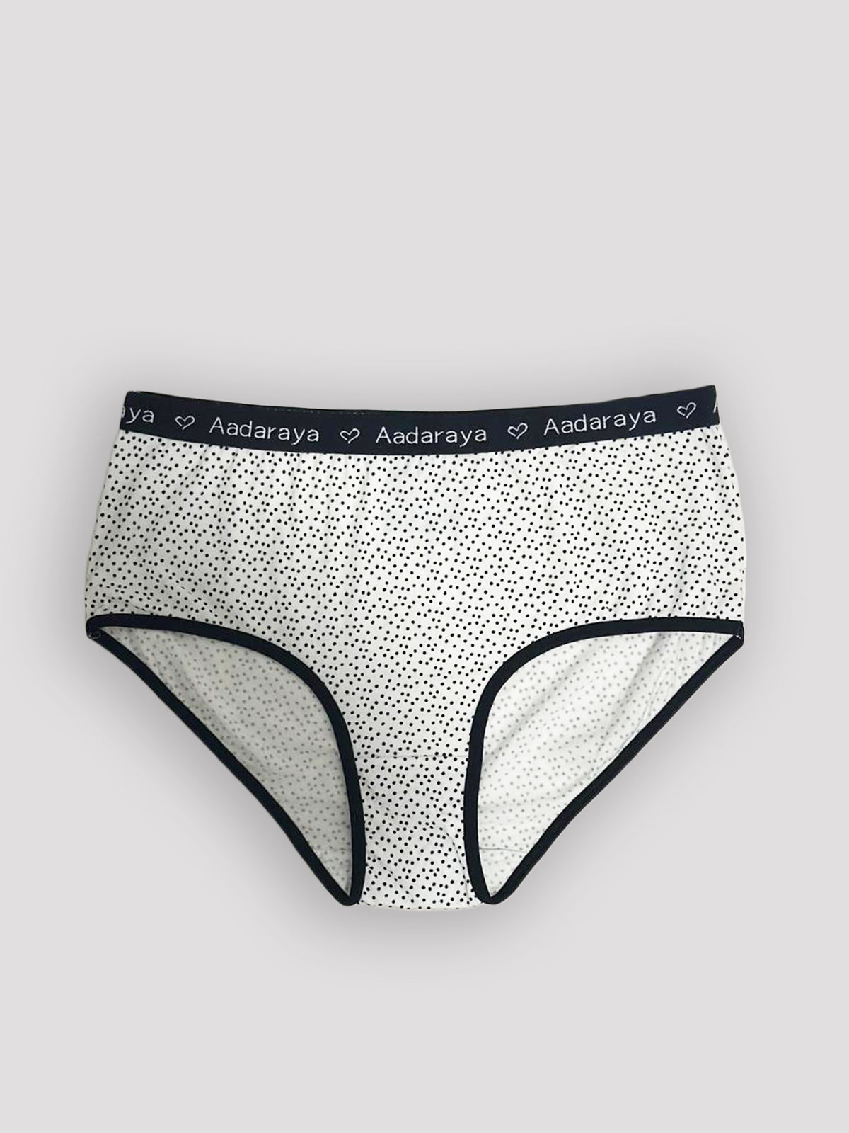 Dina AD Logo Full Brief in Scattered Dot - from the Black, Scattered Dot, Mini Check & White Polka 4 Pack