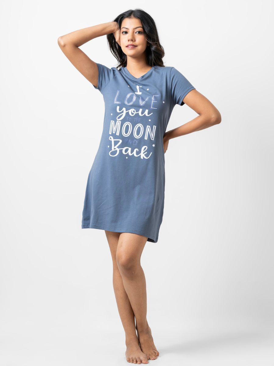 Kaitlyn - 2 Pack Graphic Sleep Shirt in Canyon Dust & Vintage Indigo