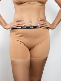 Erin - Long Short with Logo Elastic - 2 PK in Fenugreek & Toffee Combo