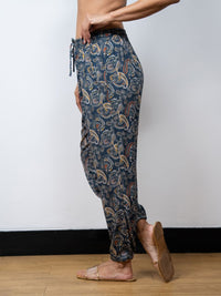 Vivian - Lounge Pants in Navy Paisley & Citron - 2 Pack