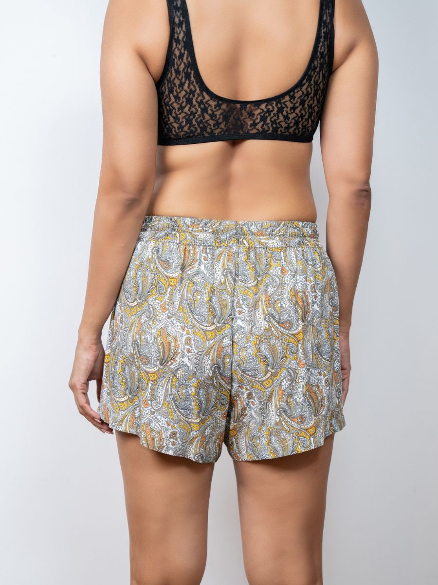 Janice - Lounge Shorts in Glow Paisley & Slate Rose 2 Pack