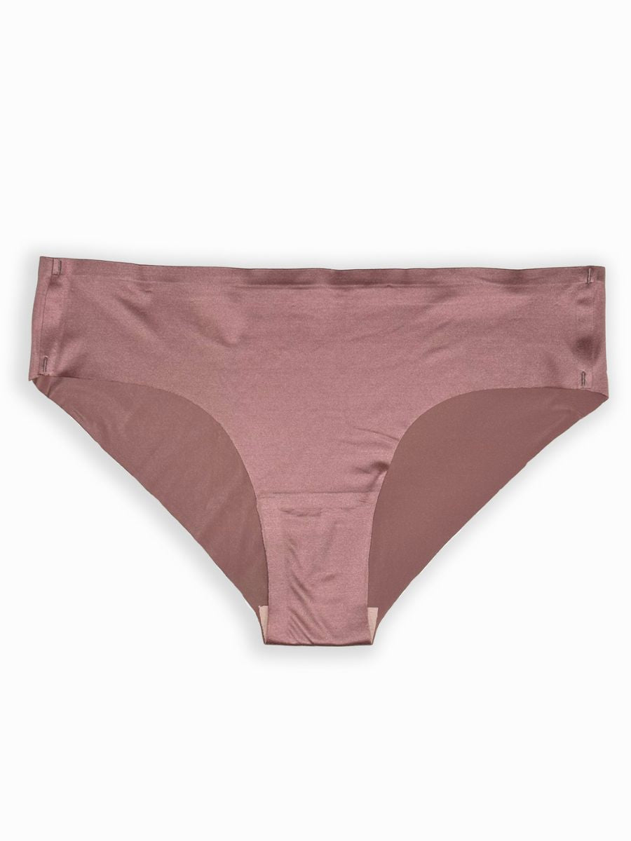 Zhuri - Seam Free High Cut Bikini Brief Soild Single Rose Brown