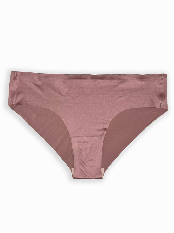 Zhuri - Seam Free High Cut Bikini Brief Soild Single Rose Brown
