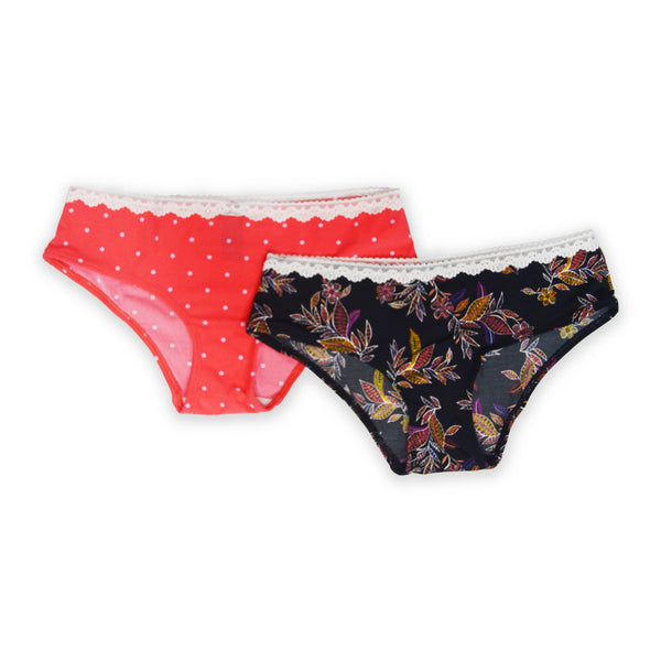 Penny  2 Pack - Hipster Body in Coral Polka & Black Floral4