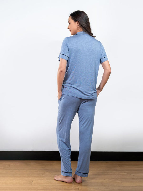Adalyn - S/S Classis LPJ Set in Stone Wash Blue 2