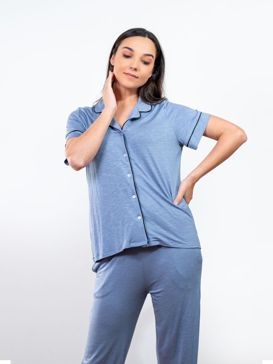 Adalyn - S/S Classis LPJ Set in Stone Wash Blue 3
