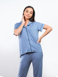 Adalyn - S/S Classis LPJ Set in Stone Wash Blue 3