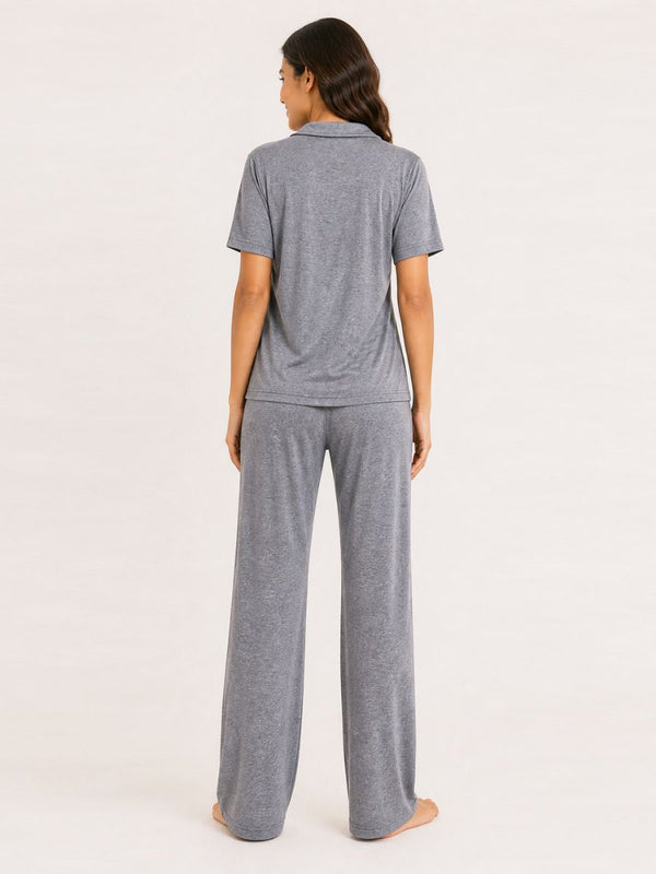 Adalyn S/S Classic LPJ Set In DK Grey Marl