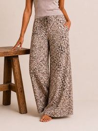 Amara - Wide Leg Lounge Pant in Dusty Zebra Multi