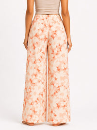 Amara - Wide Leg Lounge Pant in Orange Floral Multi