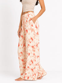 Amara - Wide Leg Lounge Pant in Orange Floral Multi