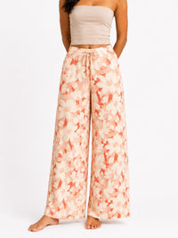 Amara - Wide Leg Lounge Pant in Orange Floral Multi