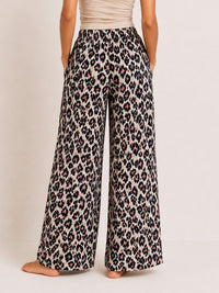 Amara - Wide Leg Lounge Pant in Orange Leopard Multi