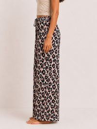 Amara - Wide Leg Lounge Pant in Orange Leopard Multi
