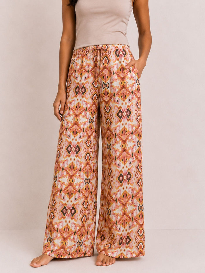 Amara - Wide Leg Lounge Pant in Pink Diamond Multi