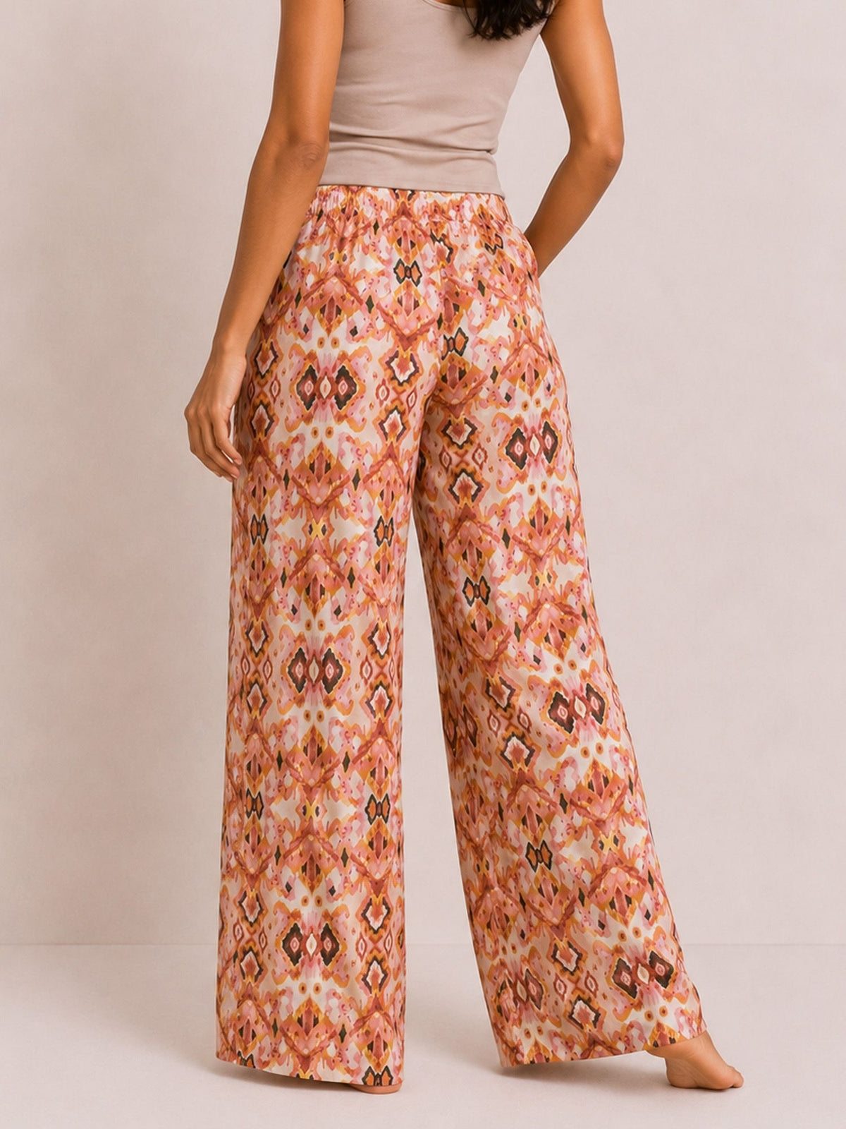 Amara - Wide Leg Lounge Pant in Pink Diamond Multi